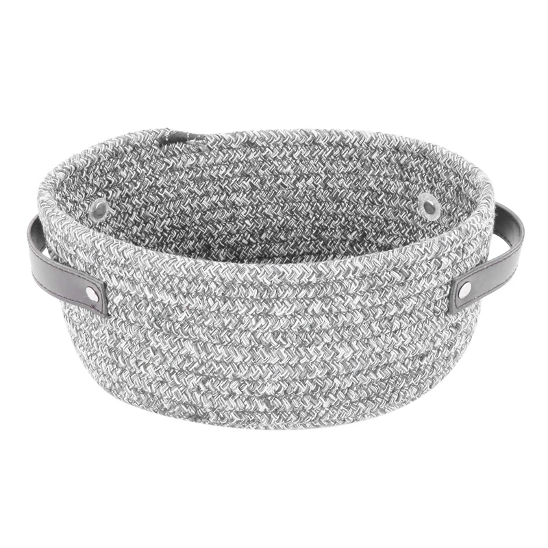 

2PCS Nordic Thick Cotton Desktop Storage Basket Simple Snack Cosmetic