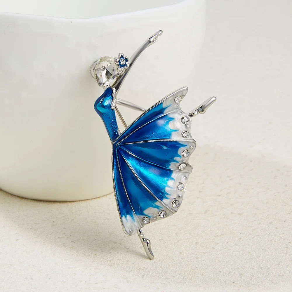 Мода Rhinestone танцы мальчик и девочка чертежное масло фигурка персонажа брошка заколка для женщин Девушка эмаль платье маленькое платье аксессуары