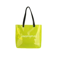 4pcslot transparent pvc handbag beach shoulder bag women new trend tote jelly color plastic clear bag large capacity