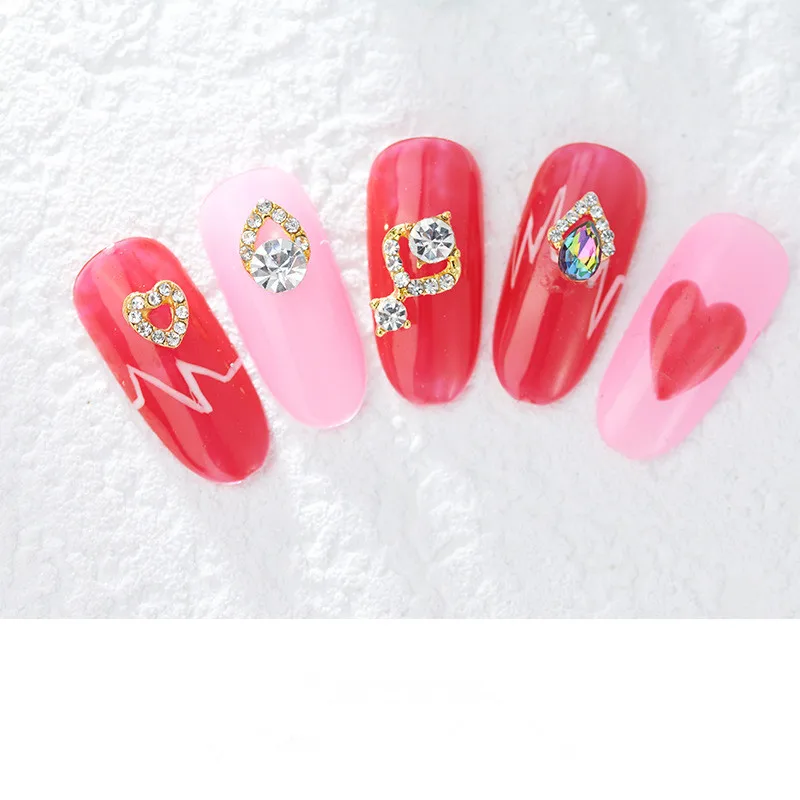 10 шт./лот высокое качество новинка сплав полый любовь горный хрусталь 3D модный