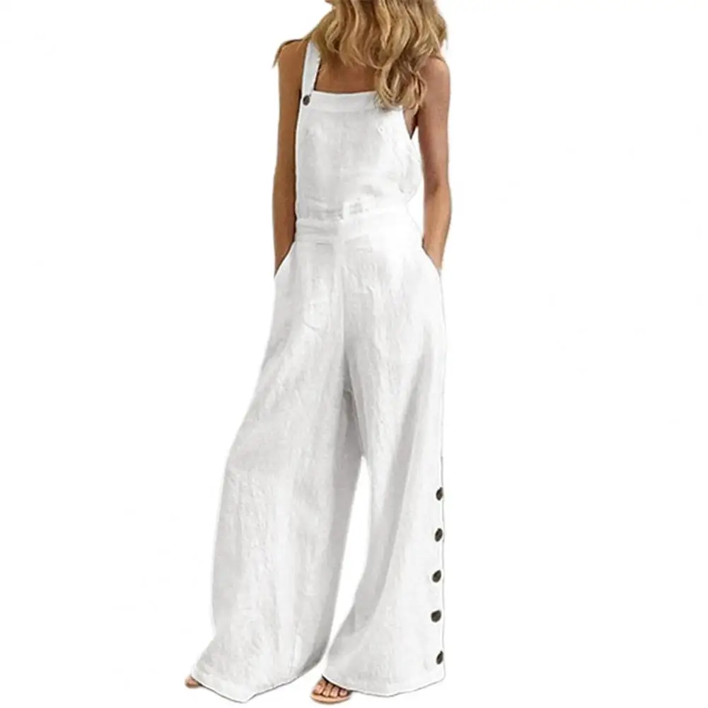 

Jumpsuit Loose Backless Women Wide Leg Pants Overalls for Home