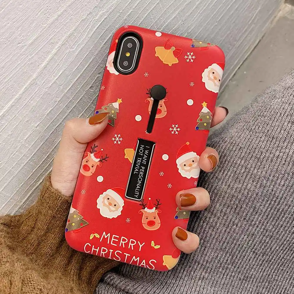 Веселый Чехол для телефона с рождественским рисунком iPhone 7 XR XS MAX X 8 Plus чехол