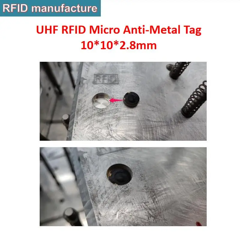

UHF rfid tag micro anti-metal Monza4QT chip passive work for uhf rfid cheap reader 860-960mhz for asset tools trace