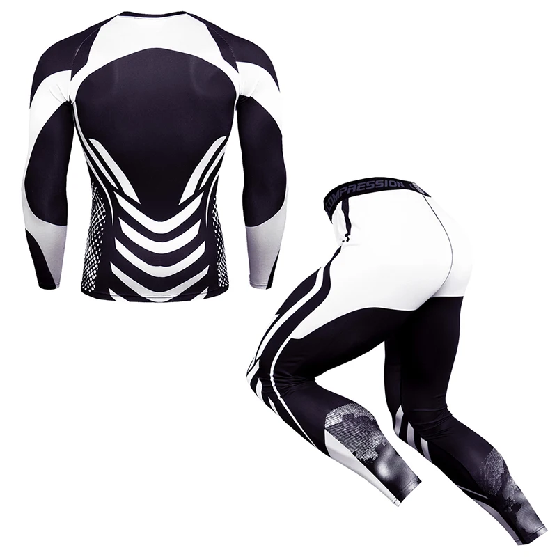 Камуфляжный Быстросохнущий компрессионный комплект из 2 предметов для бега