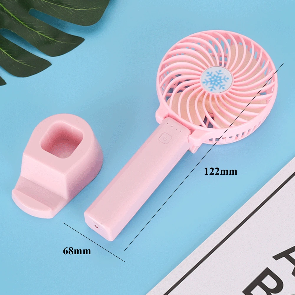 Портативный мини вентилятор кулер ручной с зарядкой от USB Настольная