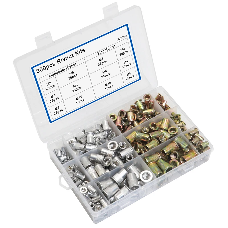 300 шт. оцинкованные заклепки гайки гайка Резьбовая вставка плоская головка