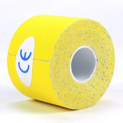 YELLOW 2 размера кинезиологическая лента Атлетическая лента Спортивная восстанавливающая лента обвязка для спортзала фитнес Теннис Бег колено Защитная муфта для мышц ножницы - Цвет: YELLOW