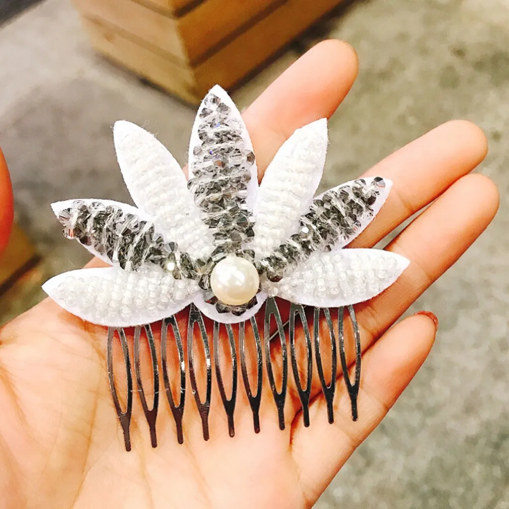 

INS Women's Popular Pearl Diamonds Hairpin Hair Clip Barrette Comb Accessory