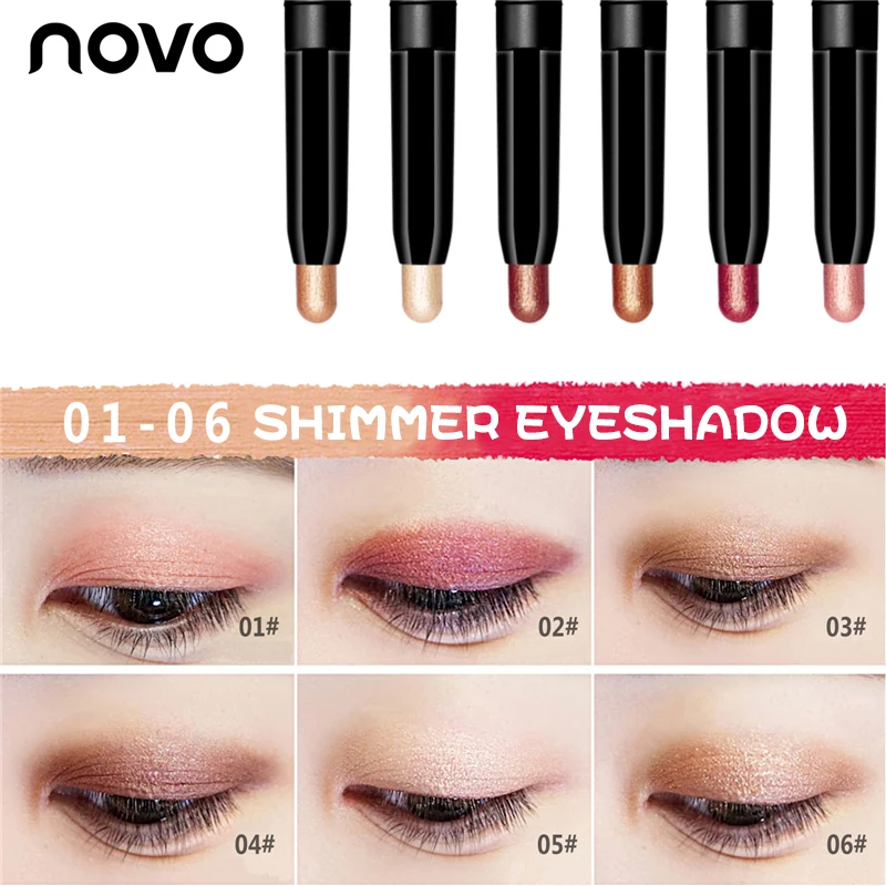 Многофункциональная ручка для макияжа Novo Cosmetics Мерцающие Металлические тени век