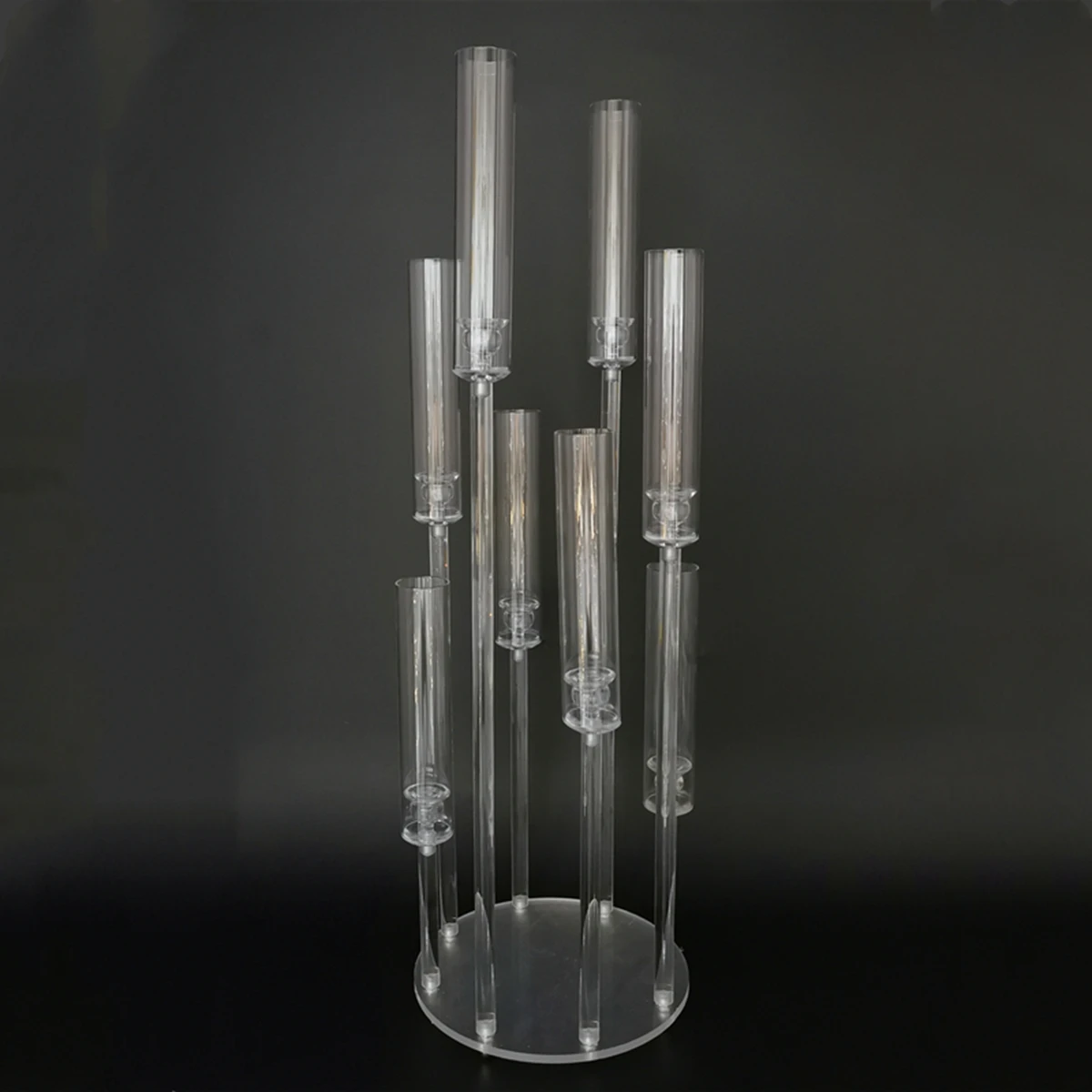

10pcs)Clear acrylic 8 Heads Rising Candelabra Wedding crystal Table Centerpiece AB0782