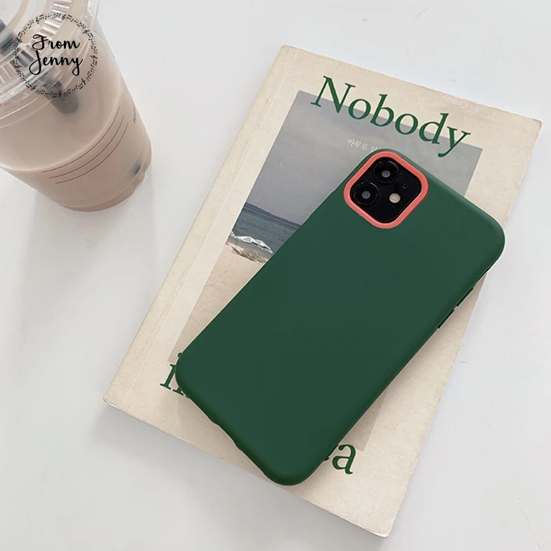 From Jenny простой сплошной цвет для iPhone 11 Pro x xr xs max 6 6s 7 8 с датчиком прибавления