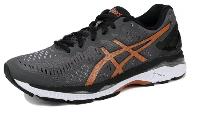 23 Grey-Gold Оригинальные ASICS GEL-KAYANO для ночного бега спортивная мужская обувь унисекс 40-45 размер спортивная обувь мужские кроссовки для бега - Цвет: 23 Grey-Gold