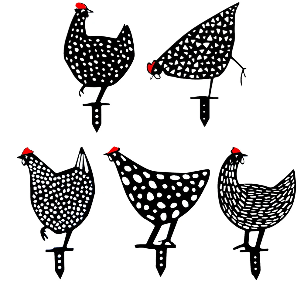 

Chicken Yard Art Metal Hen Acrylic Hollow Out Chicken Ornaments Garden Lawn Hen Statues Yard Decor Garden Backyard Decorations