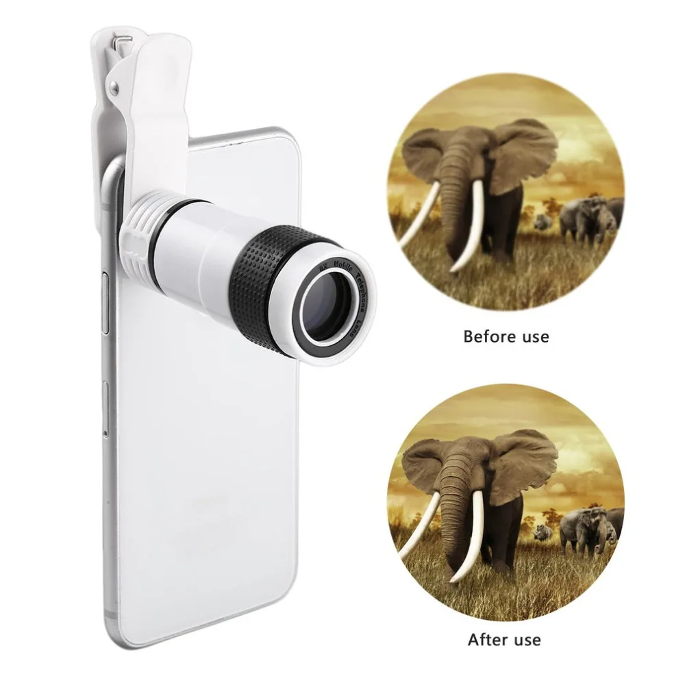 

2021 NEW 8x/12x Mini High Magnification Monocular Telescope Long Focus Lens Universal For Digital Camera Mobile Phones