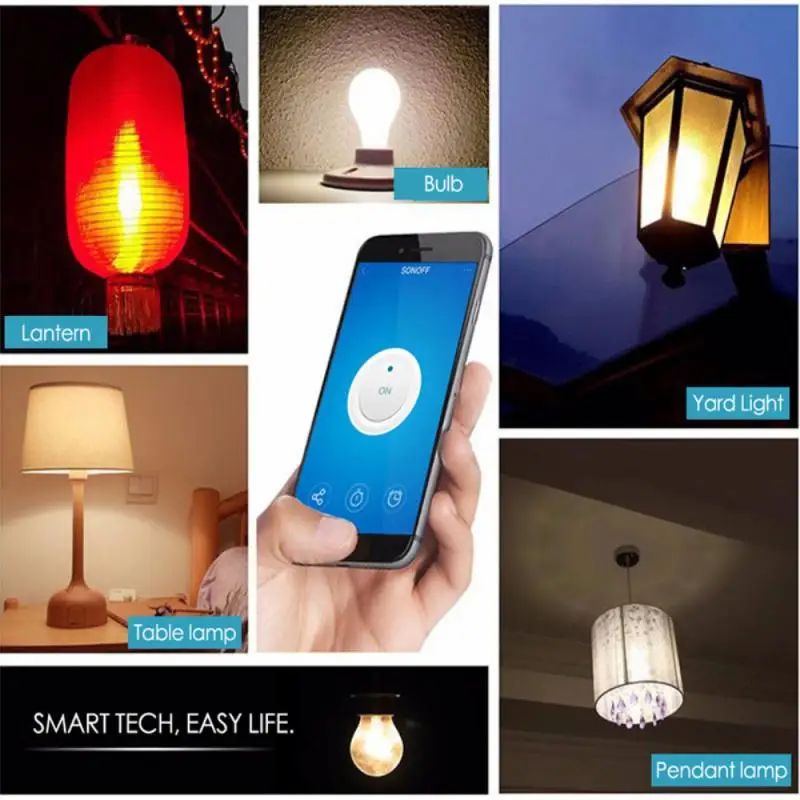 

1pc Wifi Light Socket Voice Control Smart Life Smart Lamp Holder Timer Remote Control Led Bulb E26 / E27 With Google Home Alexa