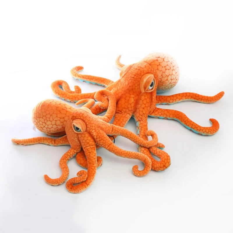 

Hot Selling Large Realistic Stuffed Marine Animals Soft Plush Toy Octopus Orange LBV