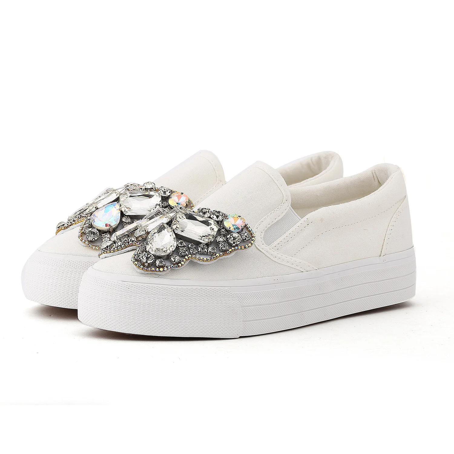 Эспадрильи на платформе со стразами Модная обувь Роскошная Брендовая без