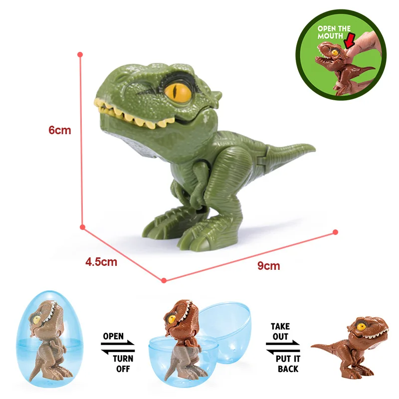 Huevo de dinosaurio de juguete para ni&ntilde;os, modelo creativo de Tiranosaurio, 1/16 piezas, regalo para ni&ntilde;os-1