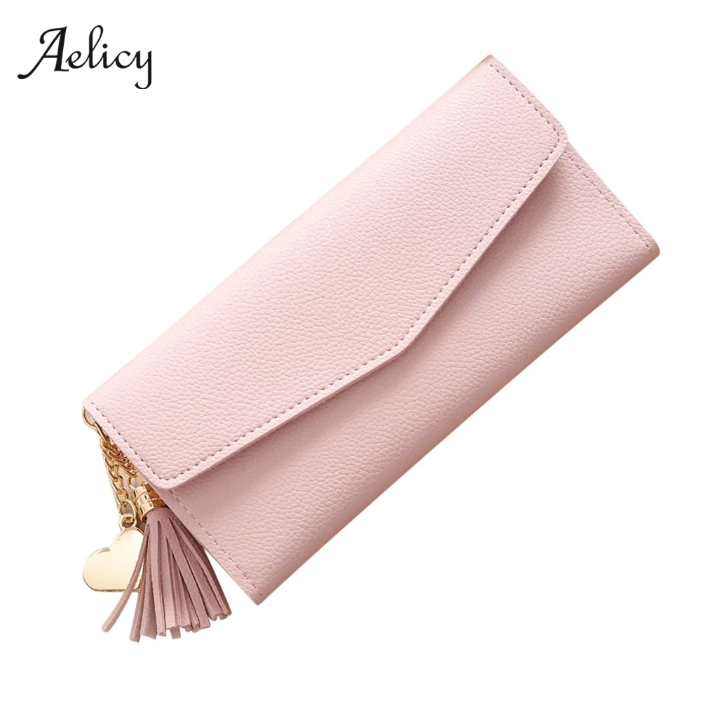 Aelicy кошелек с кисточками женский длинный милый кожаный кошелек женские кошельки на молнии Женский кошелек клатч Cartera Mujer