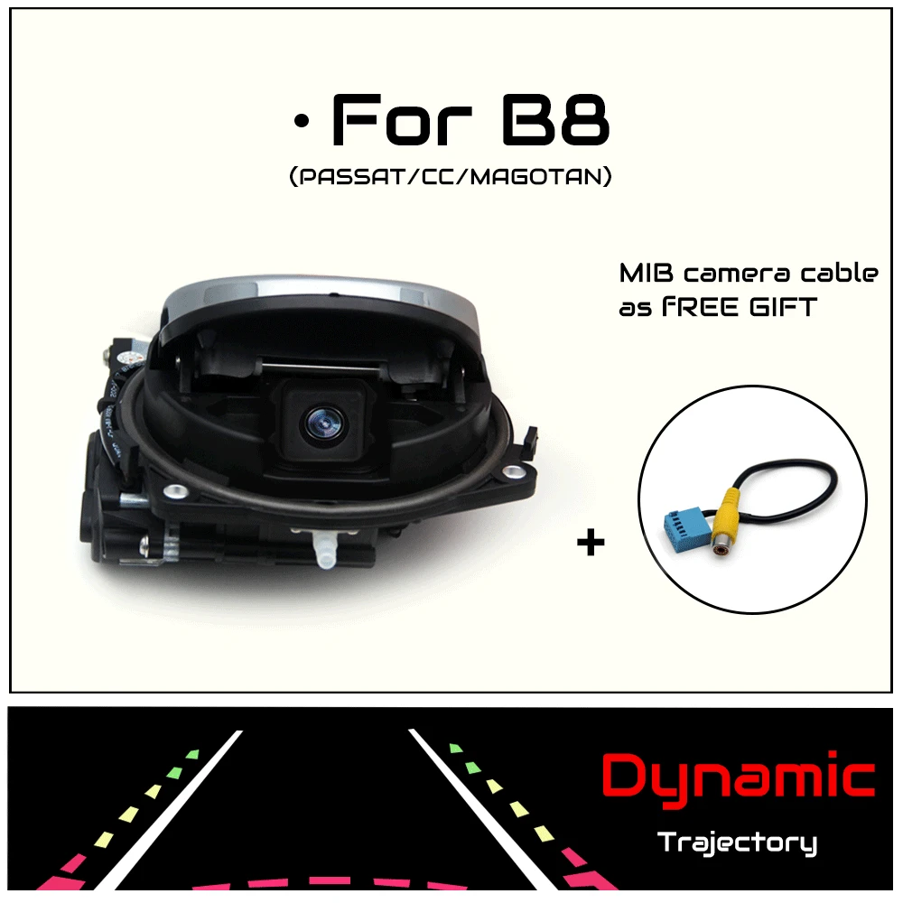 RCA B8 Dynamic Trunk Handle Logo Trajectory Reverse Camera Badge HD Dynamic Rear Camera For VW golf 5 6 7 Polo 6R GTI B6 B7 B8 passat CC Eos - Название цвета: RCA B8 Dynamic