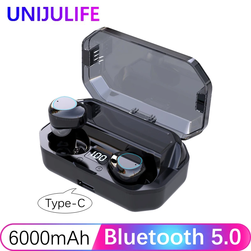 Bluetooth 5 0 наушники Беспроводная гарнитура 6D объемные вкладыши стерео 6000 мАч