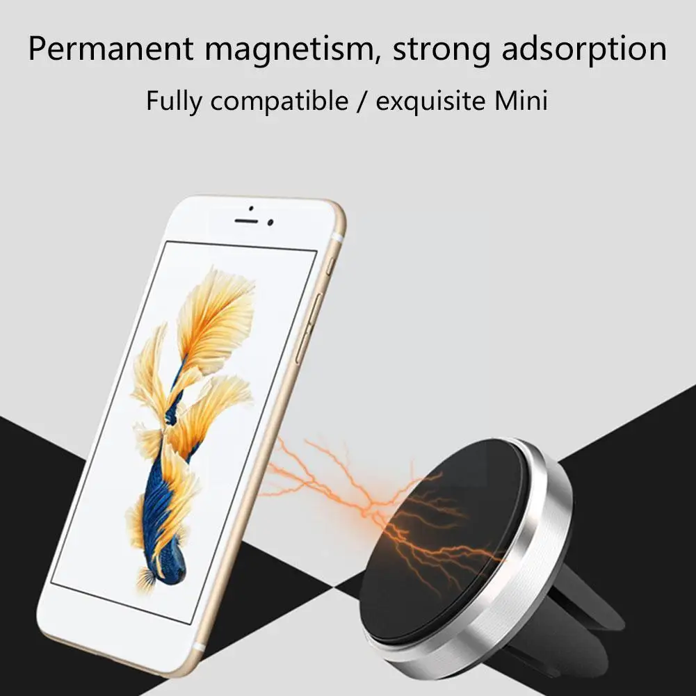 

Universal Round Magnetic Phone Car Holder Magnet Cellphone Bracket Car Air Outlet Magnetic Holder For Smartphones GPS Devic G6I1