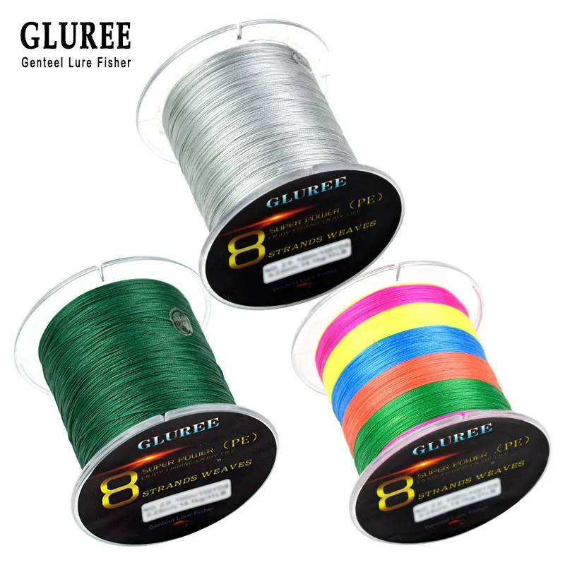 GLUREE 300 м/328 ярдов 8 стоит PE плетеная рыболовная леска из ПЭ 100% Комплексная линия