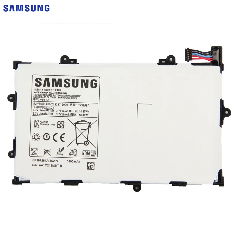 

SAMSUNG Original Battery SP397281A(1S2P) For Samsung GALAXY Tab 7.7 P6800 P6810 i815 Authentic Tablet Battery SP397281A 5100mAh