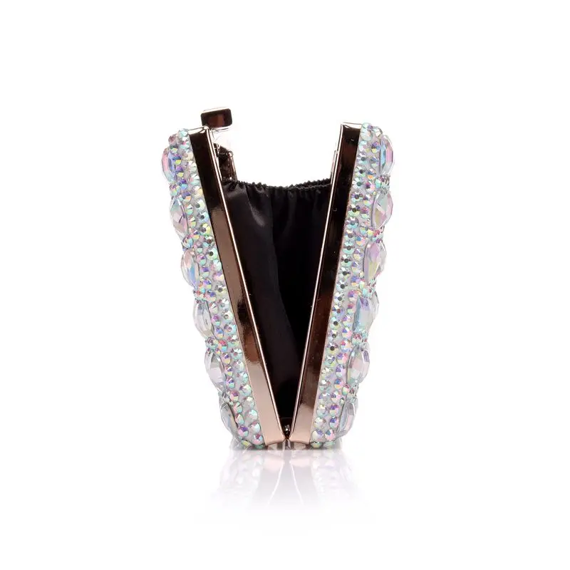 

High Heels Pointed toe Women Wedding shoes with matching bags ladies Party Dress shoes and purse set Crystal Flower Thin heel