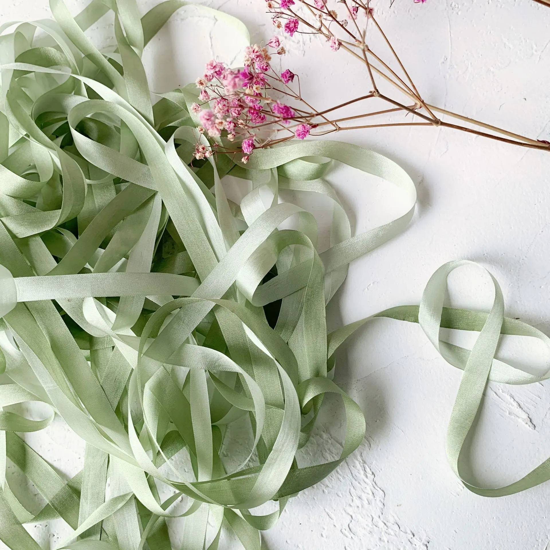 

10mm high quality variegated 100% pure silk embroidery ribbon thin taffeta ins style soft silk ribbon Anya Ribbon Handcraft