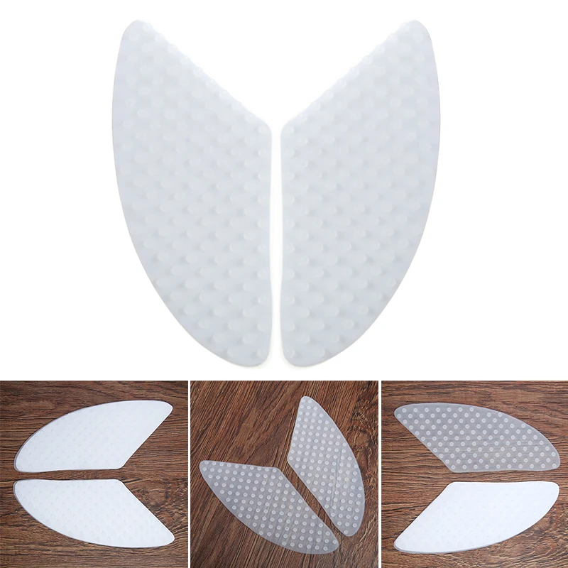 

For Kawasaki Honda Triumph Yamaha 1pair Clear Elastomer Material Tank Side Knee Grip Traction Pad Protector Sticker Accessories