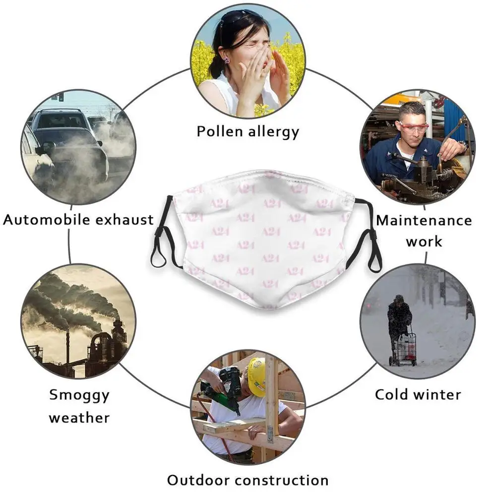 

A24 Pastel Pink Logo Adult Kids Anti Dust Filter Diy Mask A24 A Twenty Four Midsommar The Lighthouse Waves Hereditary Eighth