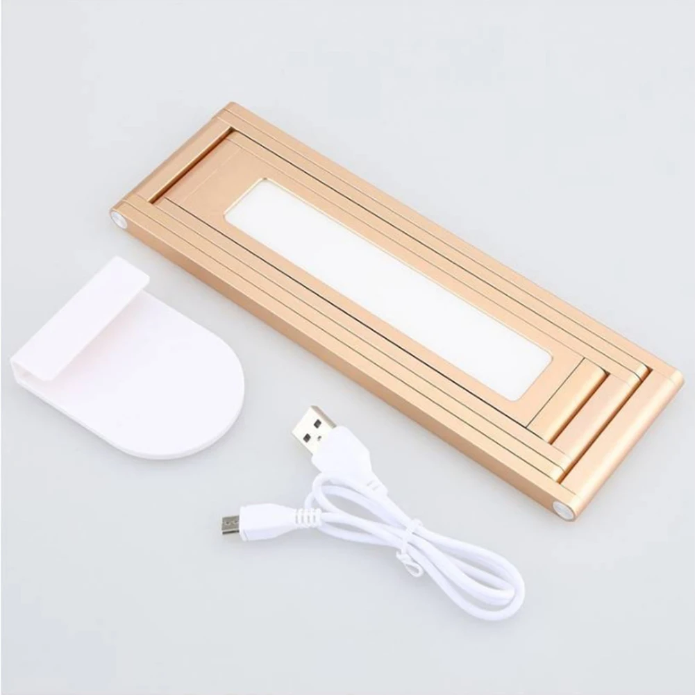 

LED Desk Lamp Foldable Dimmable 4-layer Fold Portable USB Rechargeable LED 2 Modes Adjustable Reading Light Travel Camping