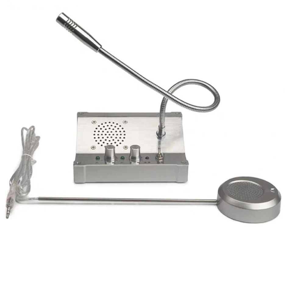 

Wireless Dual Way Window Walkie Talkie Intercom External Speaker System 100Hz 15KHz 110 240V for Bank Office Hospital