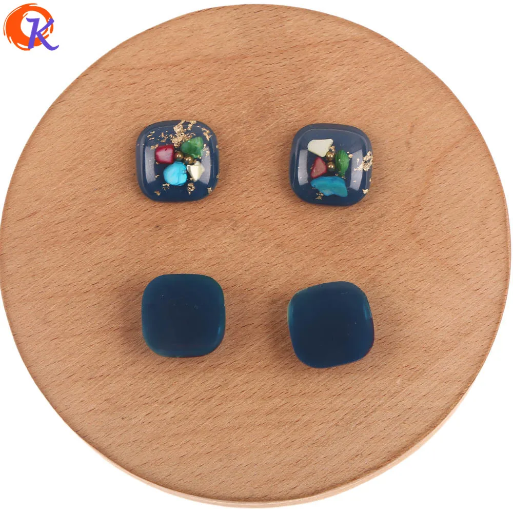 

Cordial Design 16*16MM 100Pcs Jewelry Accessories/Hand Made/Square Bead/Glitter Powder In Resin Bead/DIY Making/Earring Findings