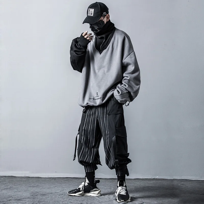 2020 модный весенний свитер с высоким воротом Мужская Уличная одежда Harajuku