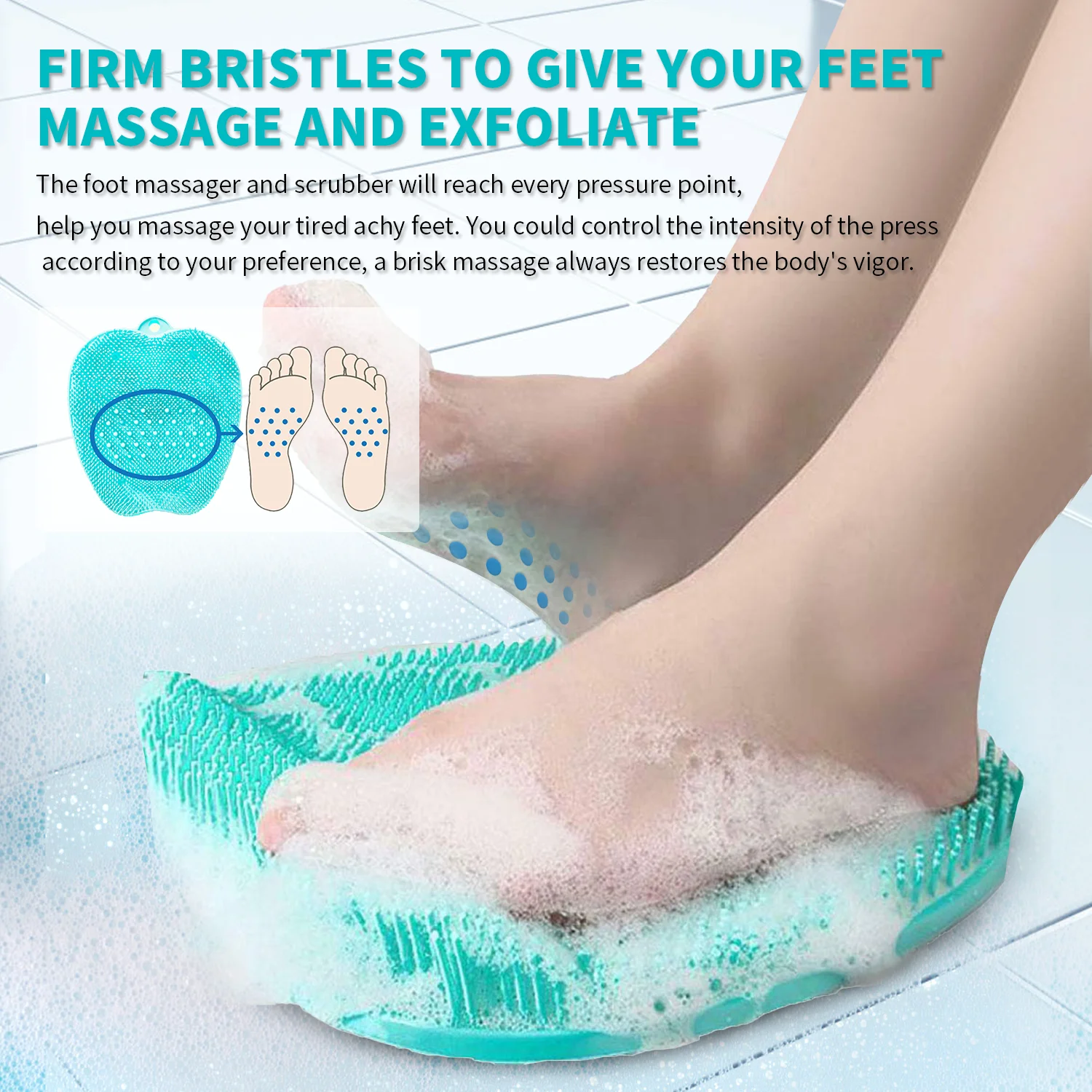 foot massager shower foot scrubber cleaner for shower with non slip suction cups for exfoliate dead skin foot massage free global shipping