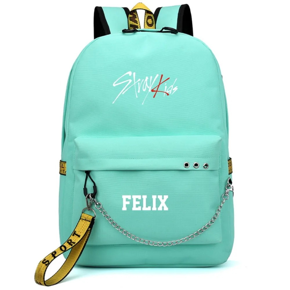

Korean Band Stray Kids CHANGBIN SEUNGMIN Women Backpack Canvas School Bags For Teenage Girls Women Pink Bags Laptop Backpack