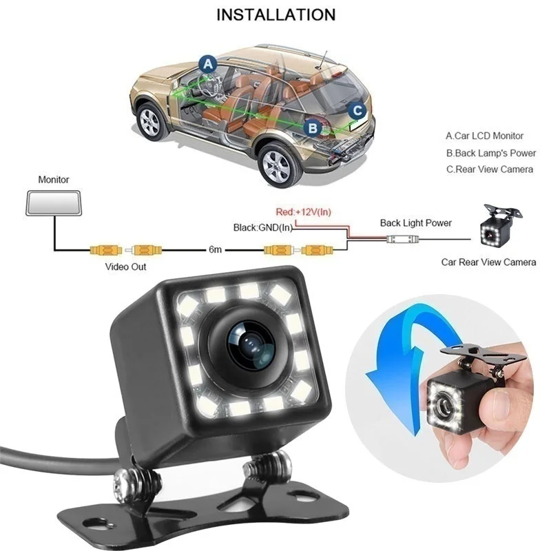 Камера видеонаблюдения 4/8/12 светодиодный интеллектуальная камера заднего вида