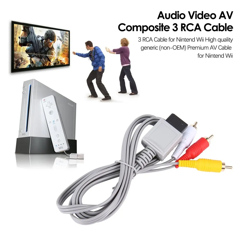 1 8 метров позолоченный Аудио Видео AV композитный 3 RCA кабель для Nintendo