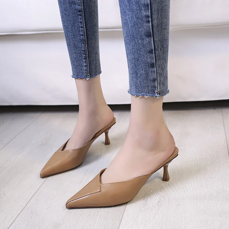 

Women's Sandals Mid-heel Pointed Slippers Women's Sandals 2021 Summer Korean All-match Stiletto High Heels Women muller mules