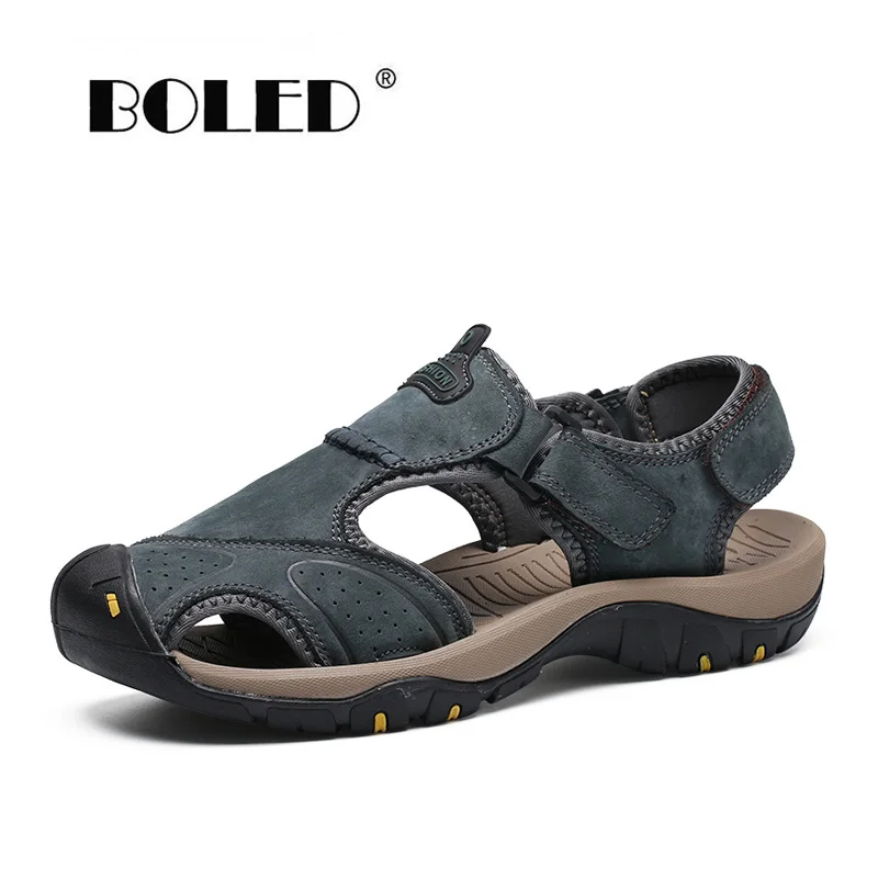 

Genuine Leather Soft Men Sandals For Men Shoes Breathable Light Beach Summer Shoes Casual Quality Walking Sandals Dropshipping