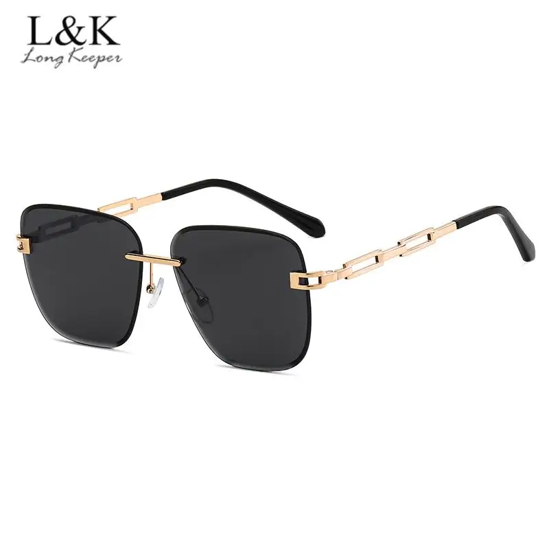 

Vintage Gradient Sunglasses Women Gafas De Sol Mujer New Fashion Oversize Square Eyeglasses Female Rimless Eyewear Outdoor