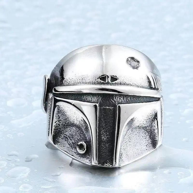 

New Designer Steampunk Helmet Rings For Men Fashion Silver Color Male Jewelry Punk Party Birthday Gifts