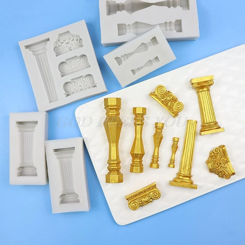 Ancient Greek Pillars Mold Roman Column Sugarcraft Chocolate Pastry Polymer Clay Epoxy Resin Art Crafting Tools Drop Ship | Дом и сад