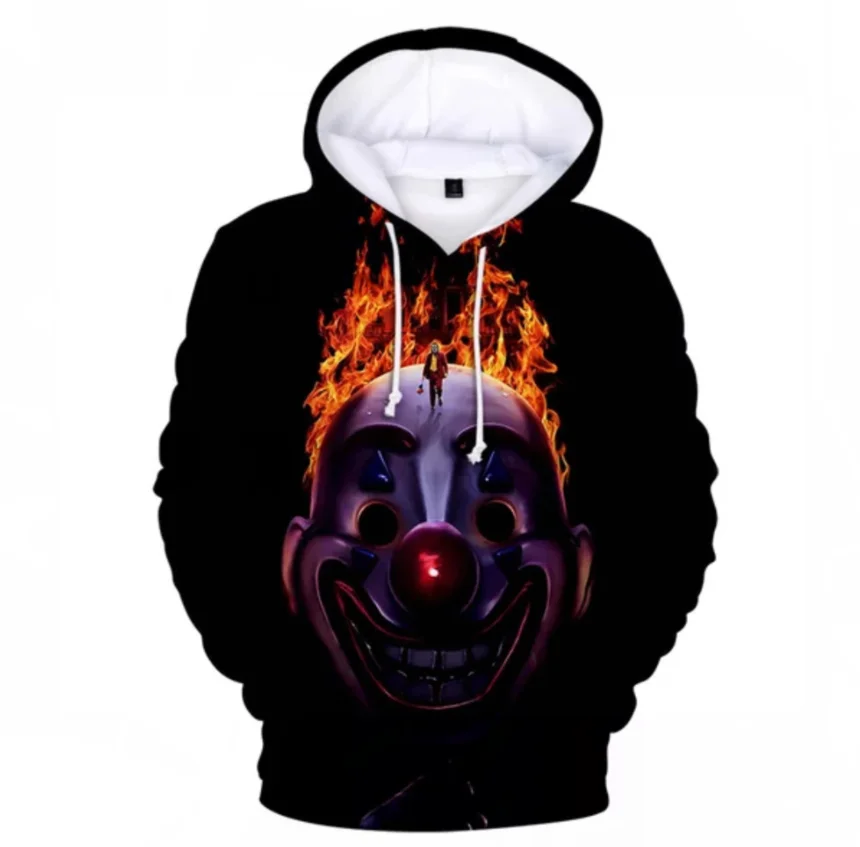 

2021 New Anime Red Music Clown Joker Hoodie Men/women Long Sleeve 3D Joker Hoodies fashion autumn srping Jackets Hip Hop Outwear