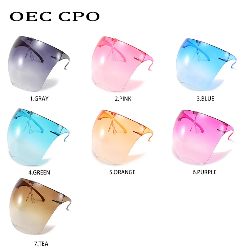

OEC CPO Oversized Full Face Men's Women's Faceshield Sunglasses Women Mask Protective Goggles Shield Visor Waterproof Glasses