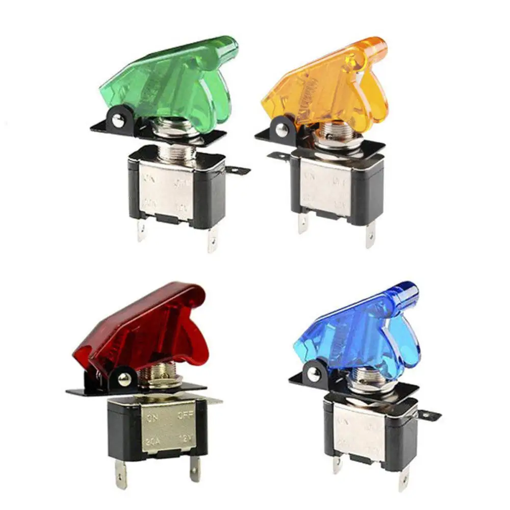 

1Pcs 12V 20A LED Light Rocker Toggle Switch SPST ON/OFF Car Auto Rocker Switch With Protective Cover Random Color