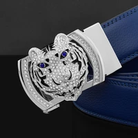 high grade tiger round buckle crocodile pattern genuine leather belts men fashion luxury brand cowskin waist strap casual belts