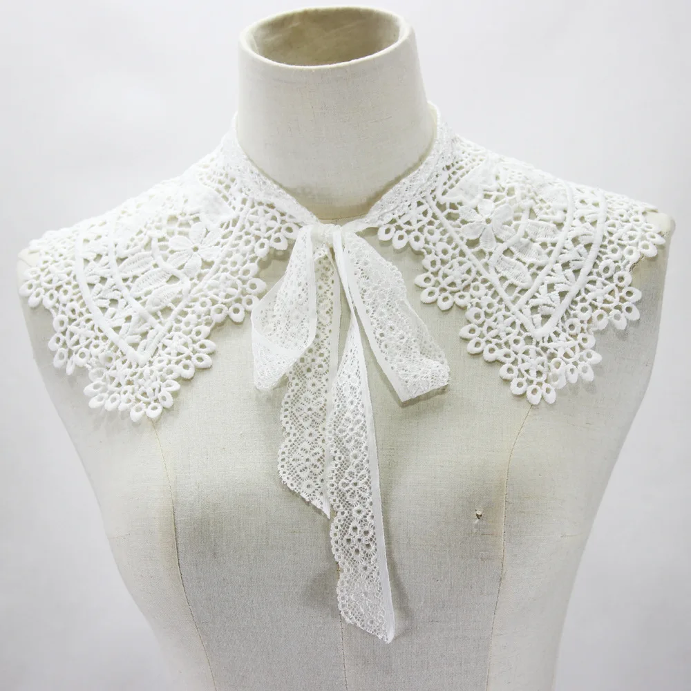 

2021 Shawl O-neck Doll Fake Collars for Women Shirt Hollow Lace Floral False Collars Dress Detachable Collars Nep Kraagie